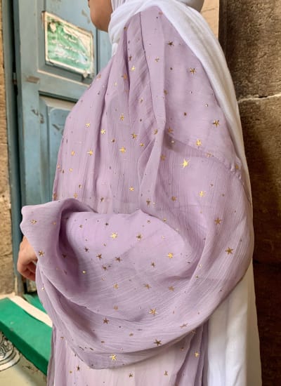 Galaxy kimono with stars in lilac  Image
