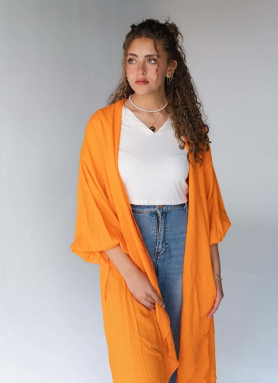 Flowy cardigan in orange  Image
