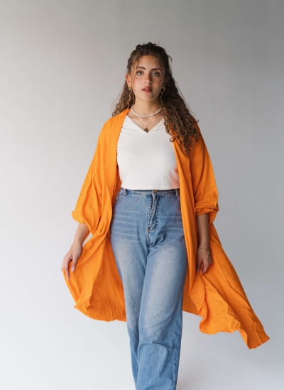 Flowy cardigan in orange  Image
