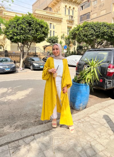 Flowy cardigan in mustard Image