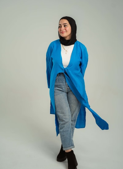 Front tie in blue  Image