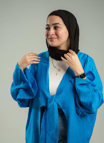 Front tie in blue  Image