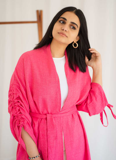Maria cardigan in hot pink Image