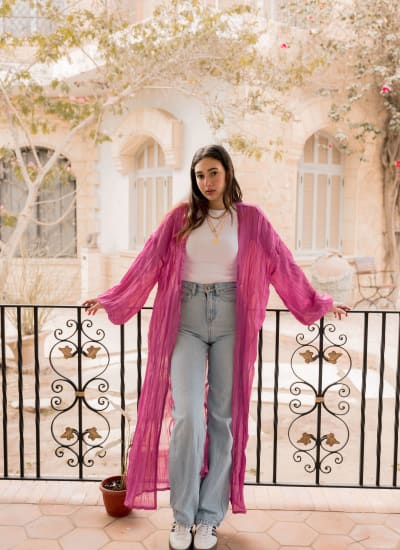 Pleated kimono - purple  Image