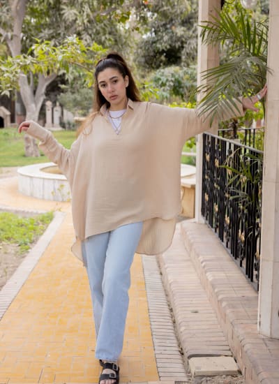 Ellen top in beige  Image