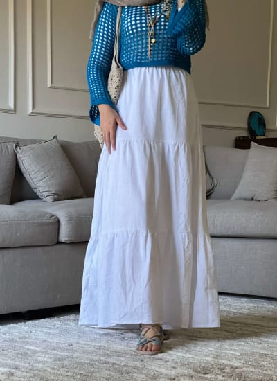 Flowy skirt -white  Image