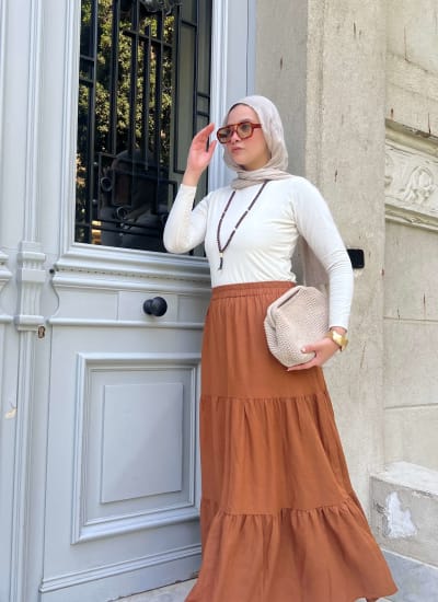 Flowy skirt- Brown Image