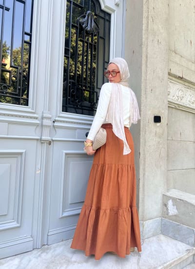 Flowy skirt- Brown Image