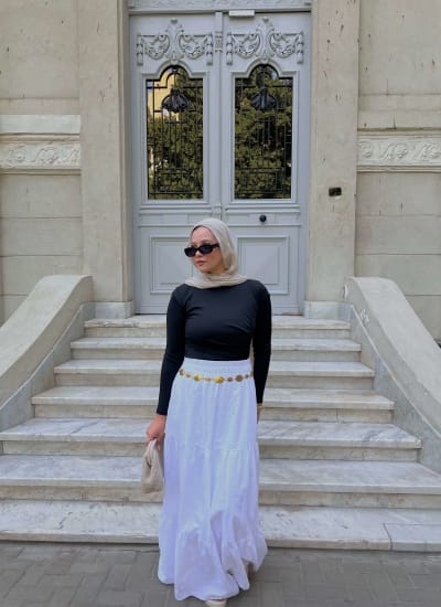 Flowy skirt -white  Image