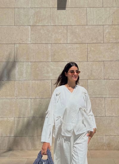 The ribbon blouse - white  Image