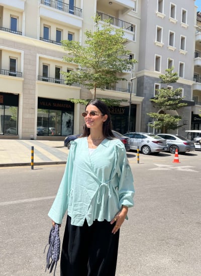 The Ribbon blouse - Mint Image