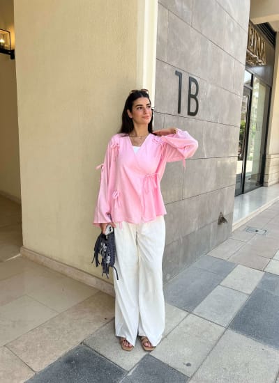 Ribbon blouse - Pink  Image