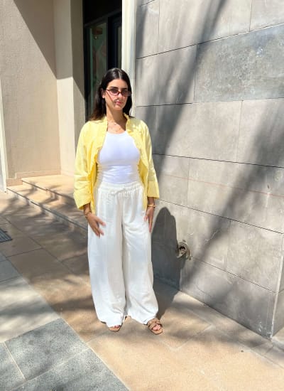 Linen pants -  white  Image