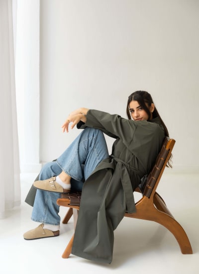 The waterproof coat-olive Image