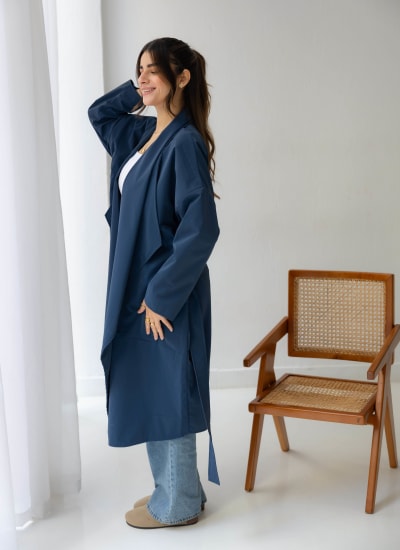 The waterproof coat-Navy Image