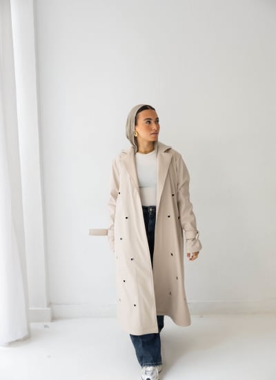 The Eyelet coat- Beige Image