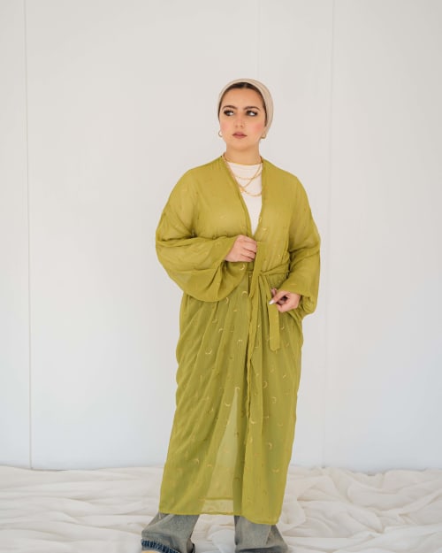 Galaxy kimono in lime green