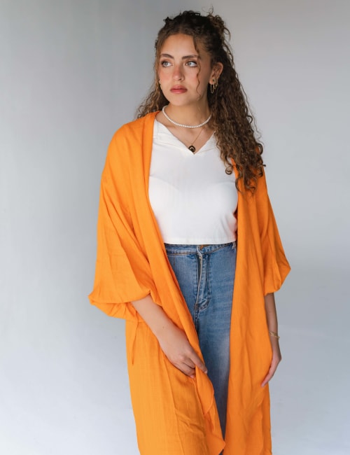 Flowy cardigan in orange 