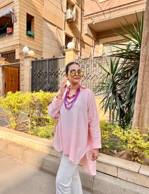 Ellen top in powder pink