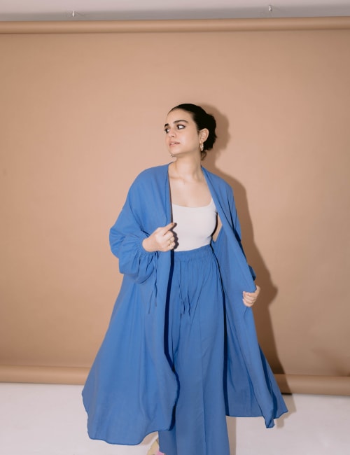 Flowy cardigan in blue 