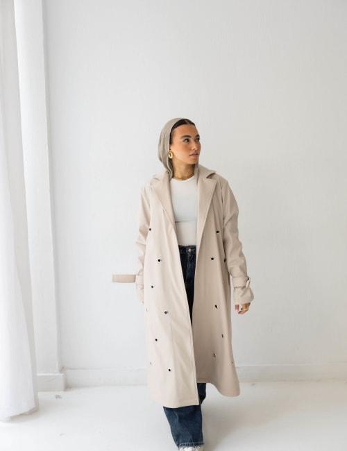 The Eyelet coat- Beige