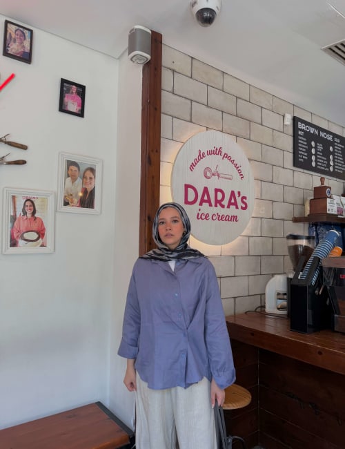 Wrap linen shirt- Dusty blue