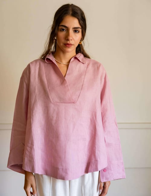 The soft glow top-pink