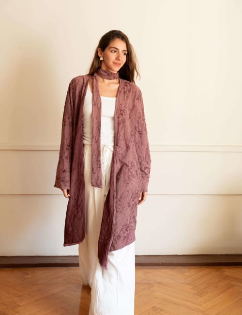 The oasis kimono-Dusty mauve