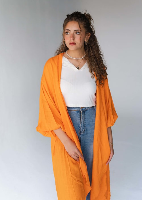 Flowy cardigan in orange 