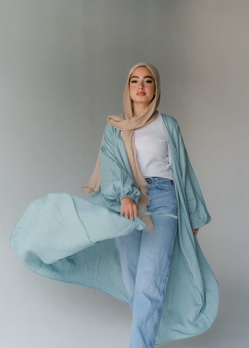 Flowy cardigan in baby blue 