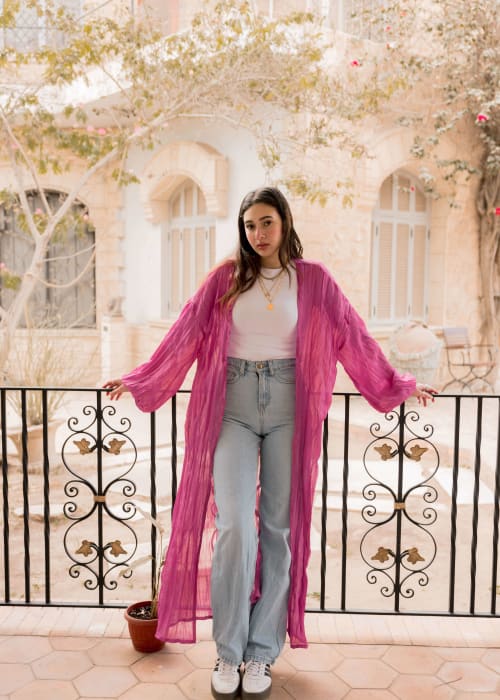 Pleated kimono - purple 