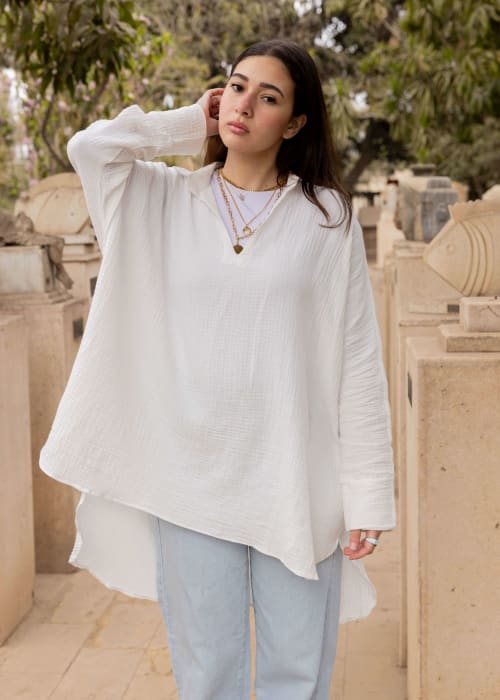Ellen top in white 