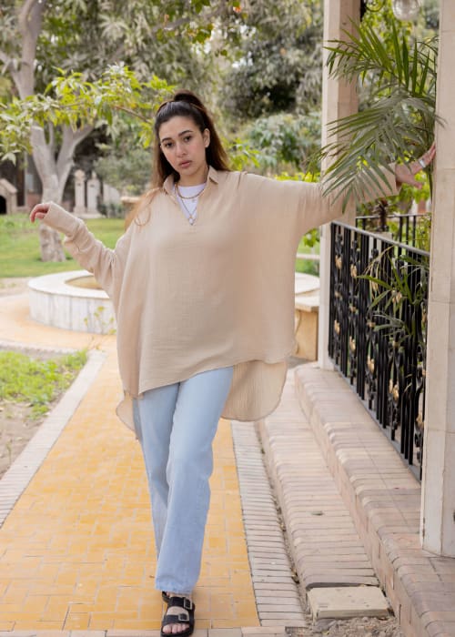 Ellen top in beige 