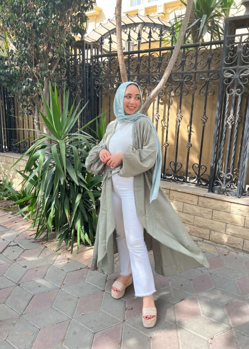 Flowy cardigan in olive 