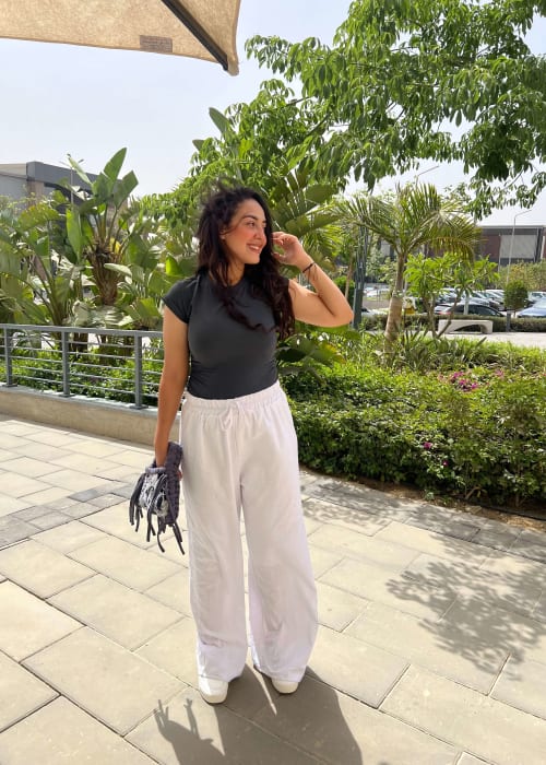 Linen pants in white 