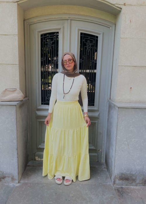 Flowy skirt- Butter yellow