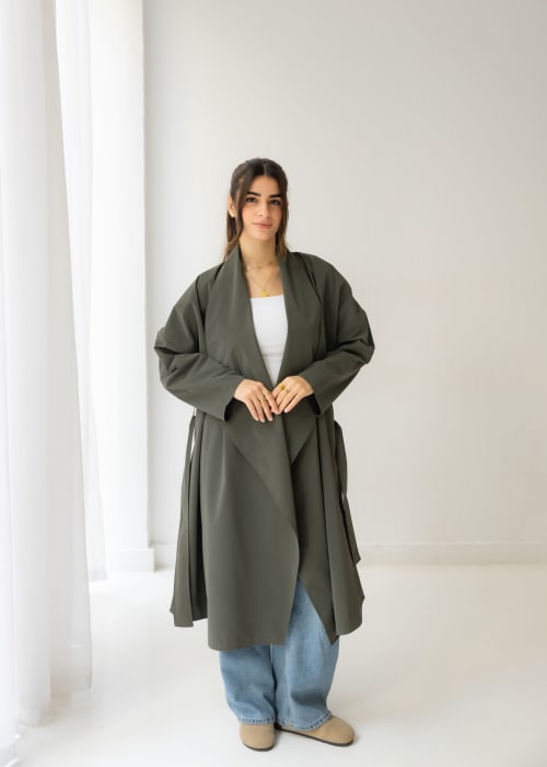 The waterproof coat-olive
