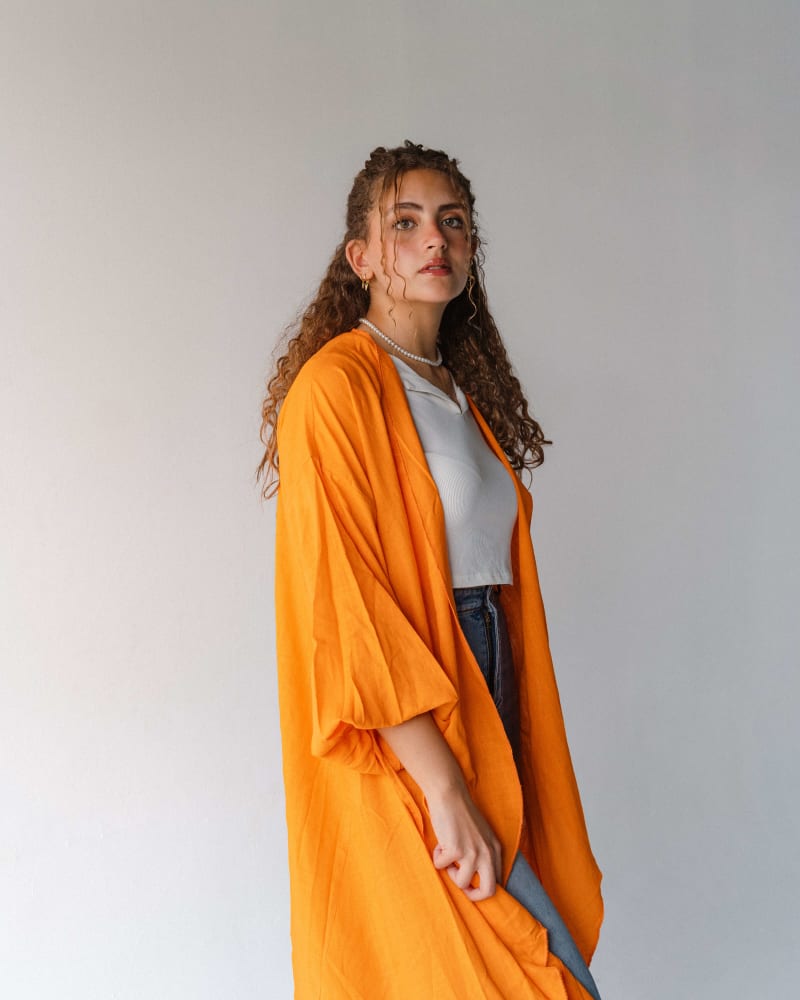 Flowy cardigan in orange 