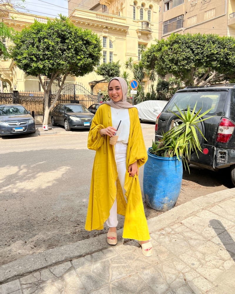 Flowy cardigan in mustard