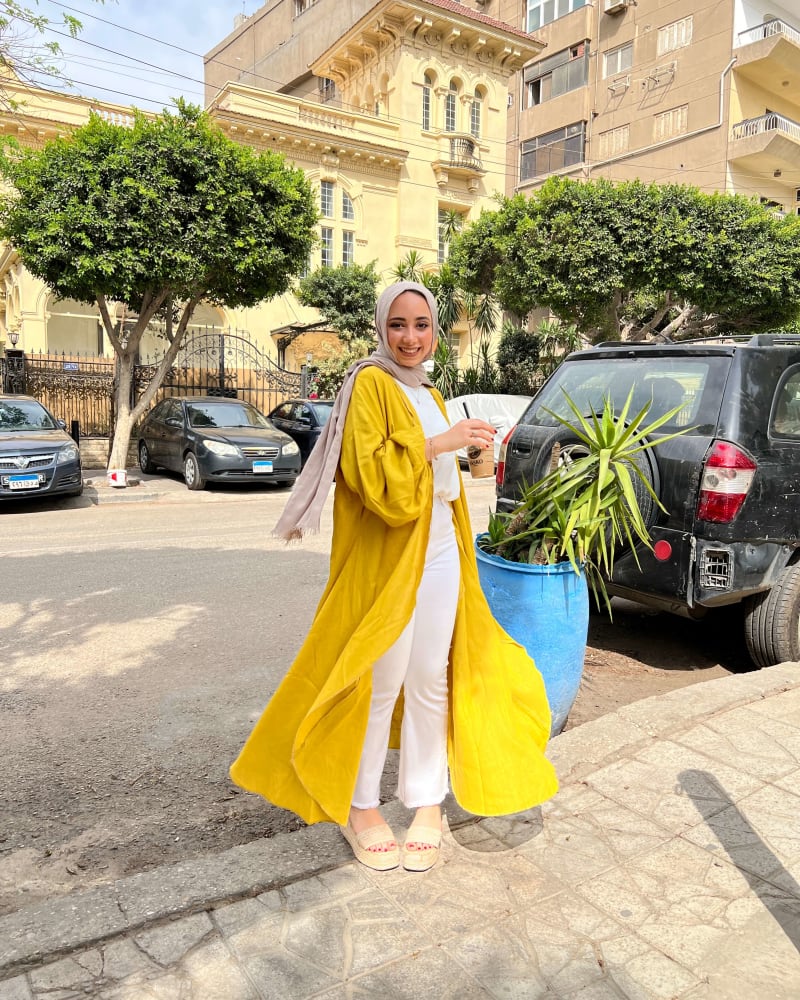 Flowy cardigan in mustard
