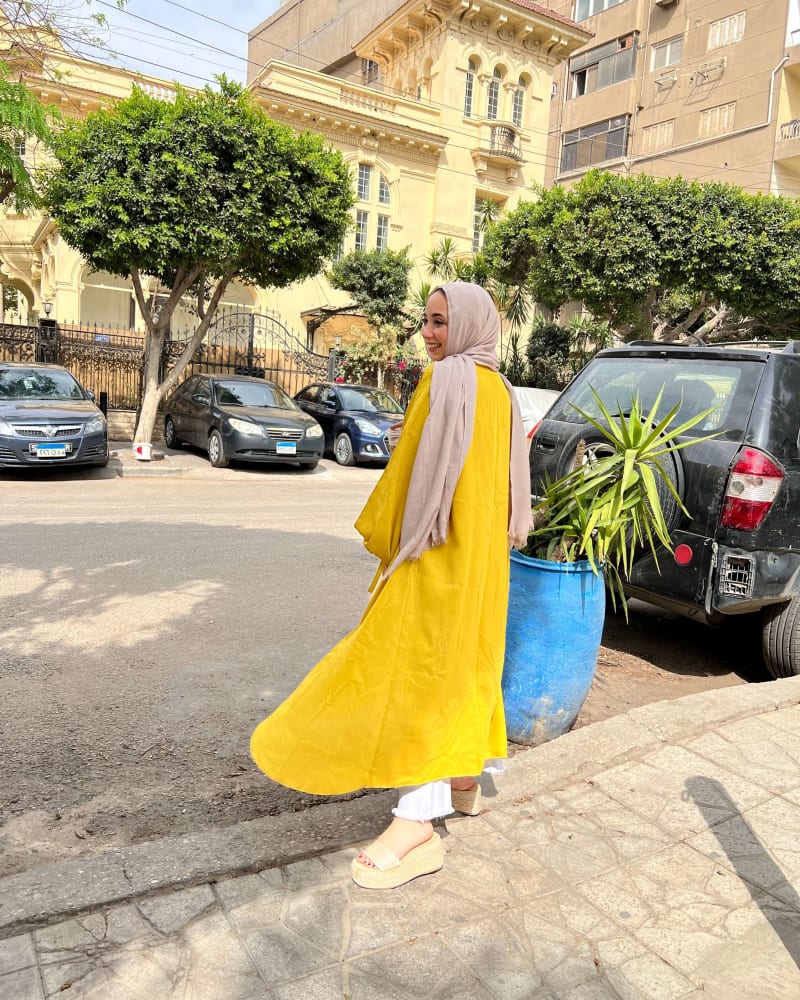 Flowy cardigan in mustard