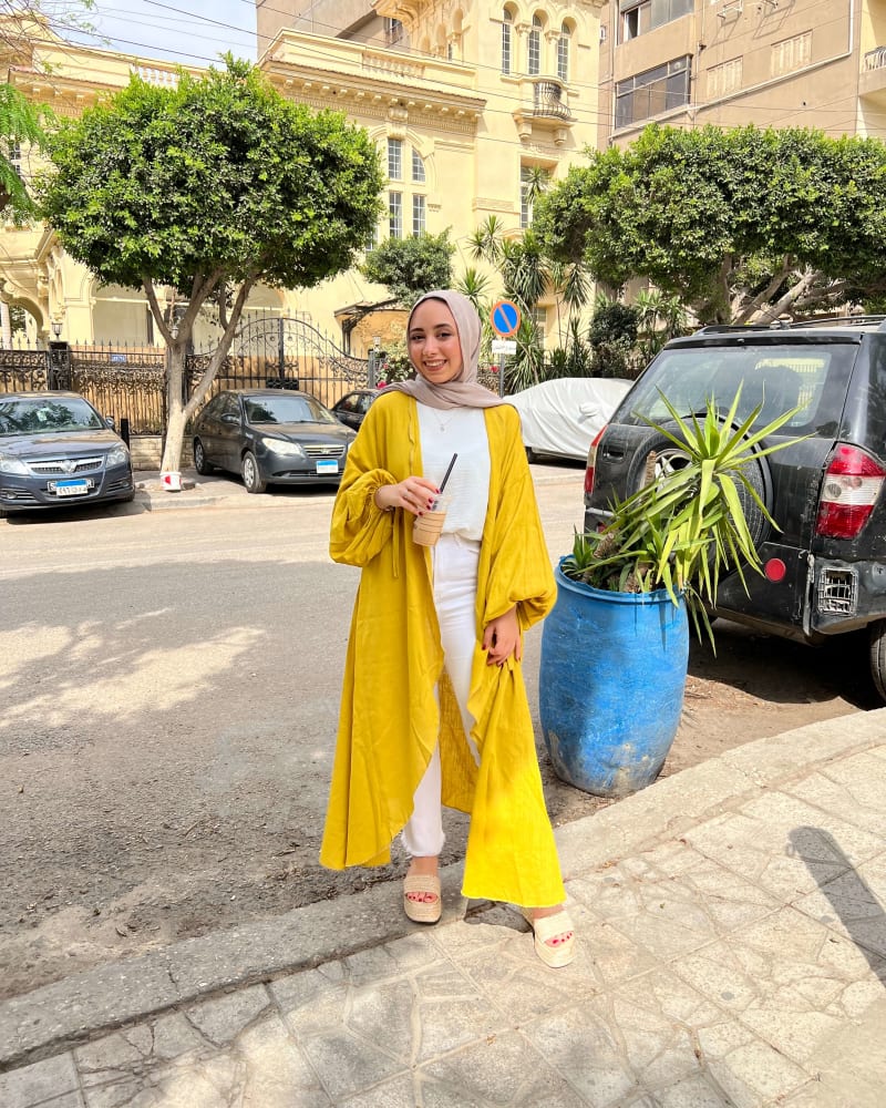 Flowy cardigan in mustard