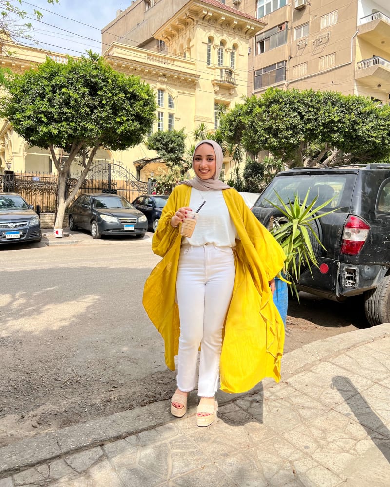 Flowy cardigan in mustard