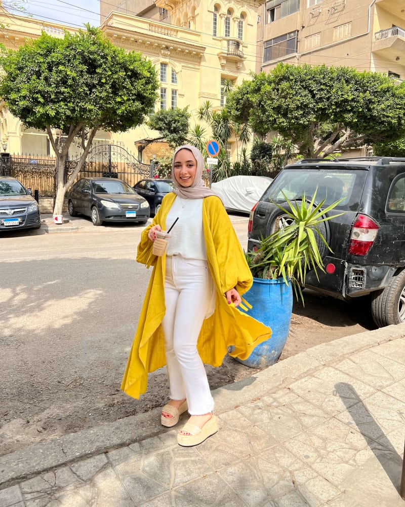 Flowy cardigan in mustard