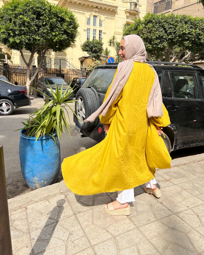 Flowy cardigan in mustard