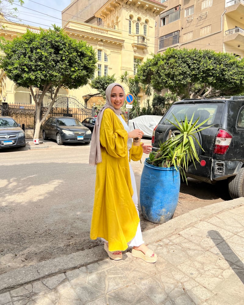 Flowy cardigan in mustard