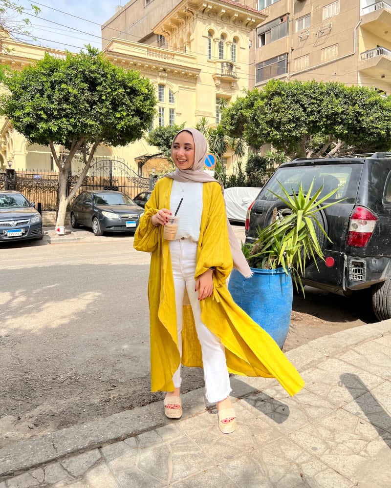 Flowy cardigan in mustard