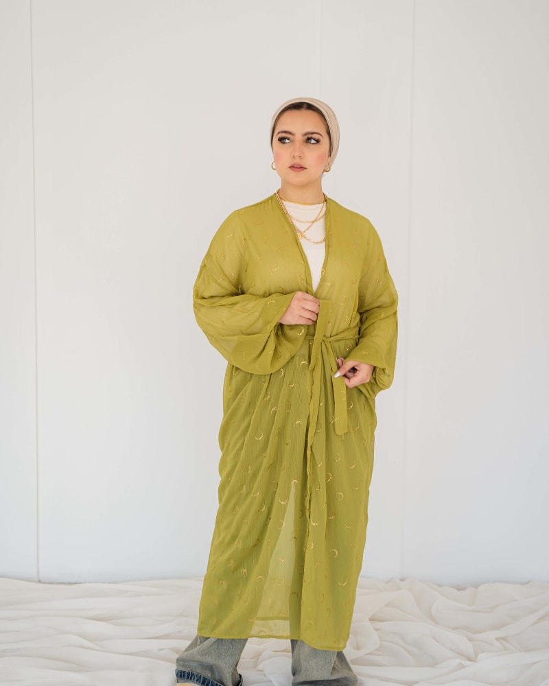 Galaxy kimono in lime green