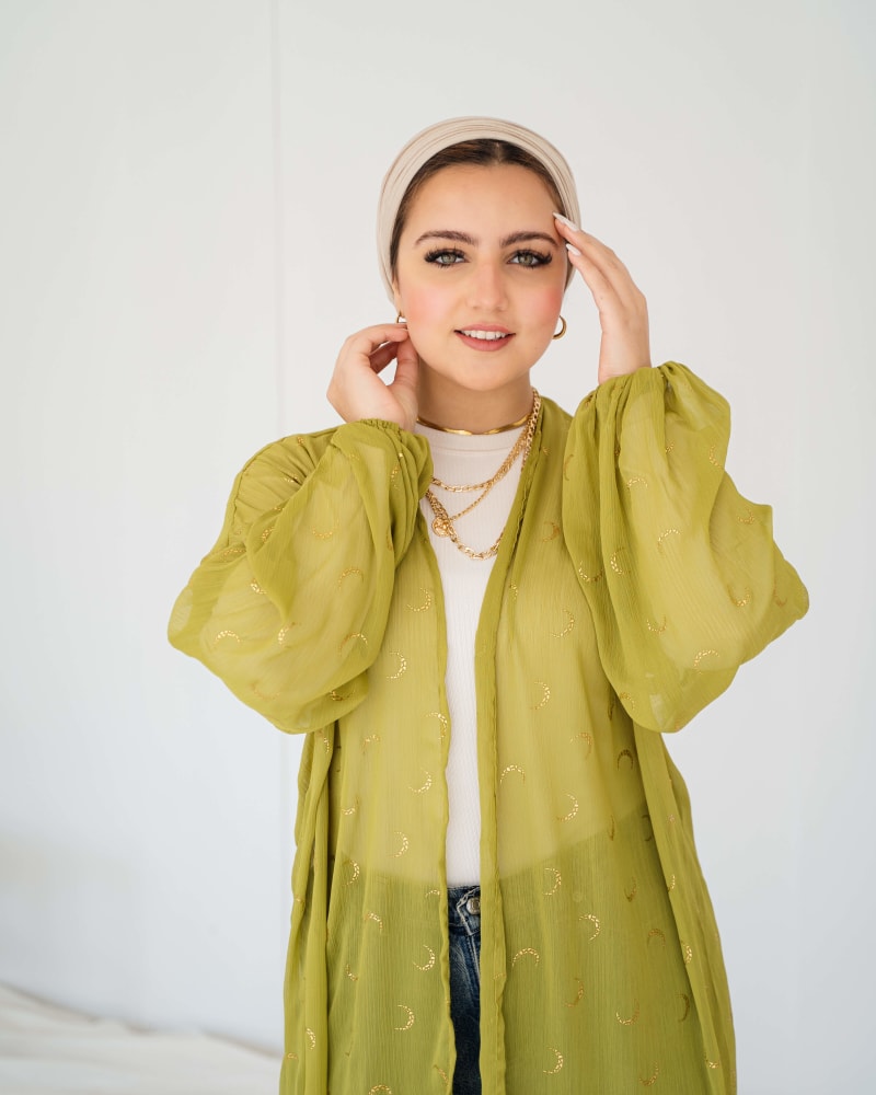 Galaxy kimono in lime green