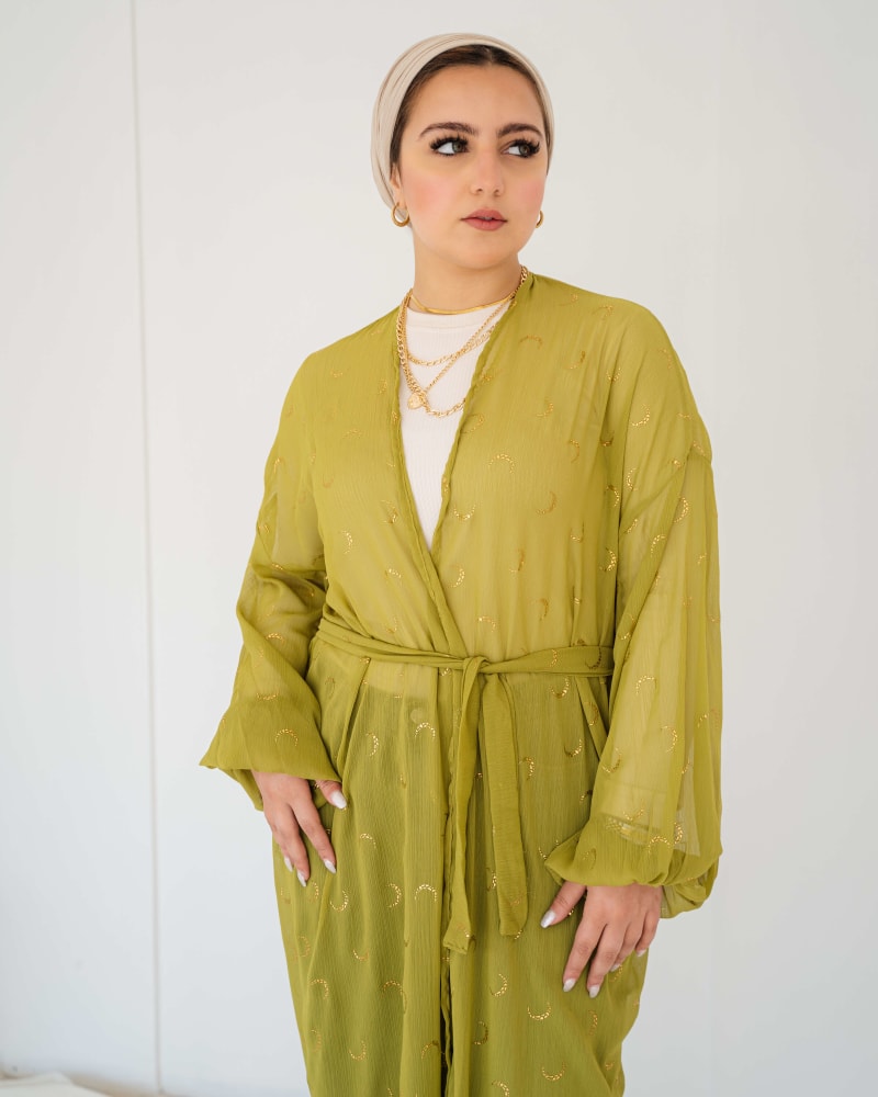 Galaxy kimono in lime green